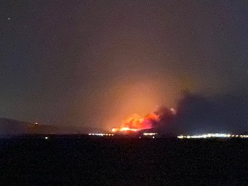 Çeşme'de devam eden yangının görüntüleri!
