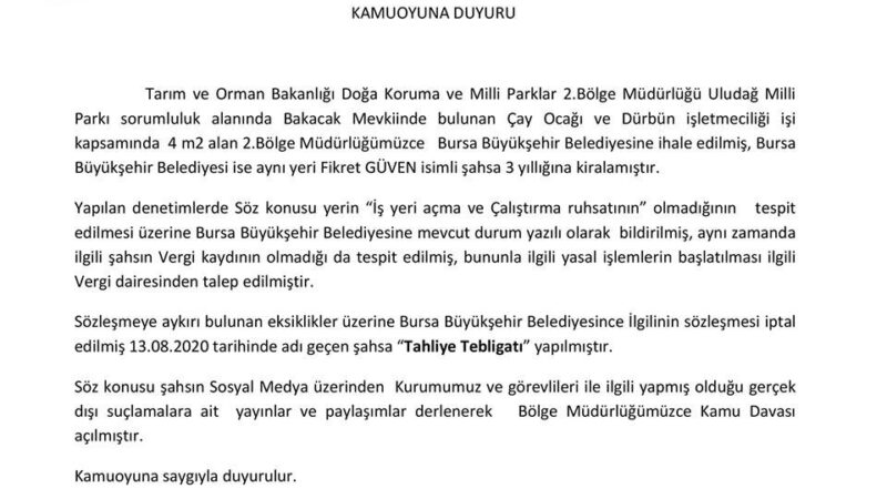 Kendisini ateşe vermişti: Milli Parklar'dan Bakacak mevkiindeki çay ocağı işletmecisi için flaş açıklama!