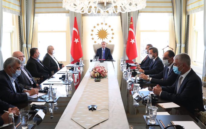 Cumhurbaşkanı Erdoğan Vahdettin Köşkü'nde İsmail Haniyye ile görüştü