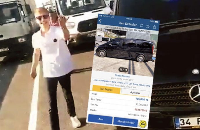 Çakarlı eşkıya aracını satışa çıkardı!