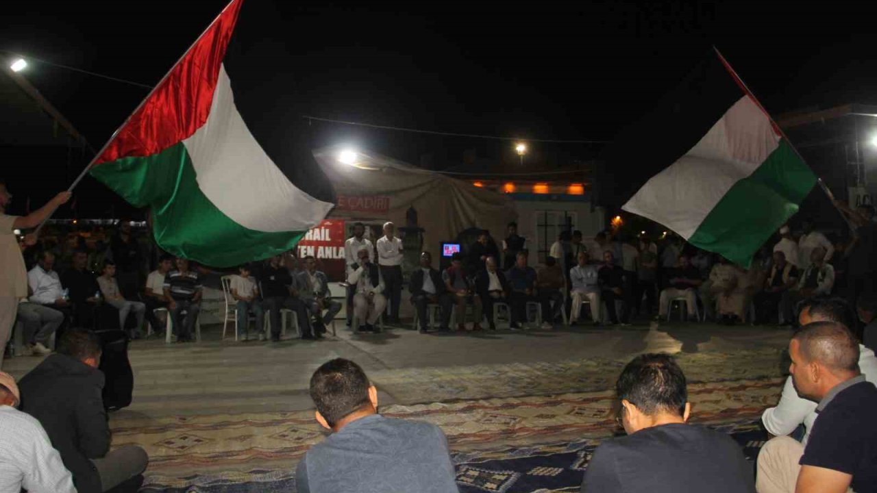 Şanlıurfa’da Rabia Meydanı’nda Sumud Filosu İçin Gece Nöbeti