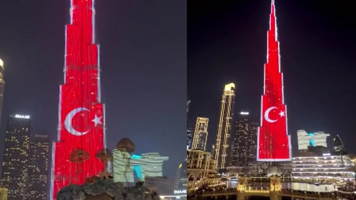 Burj Khalifa Türk bayrağıyla aydınlandı, İstiklal Marşı Dubai’de yankılandı