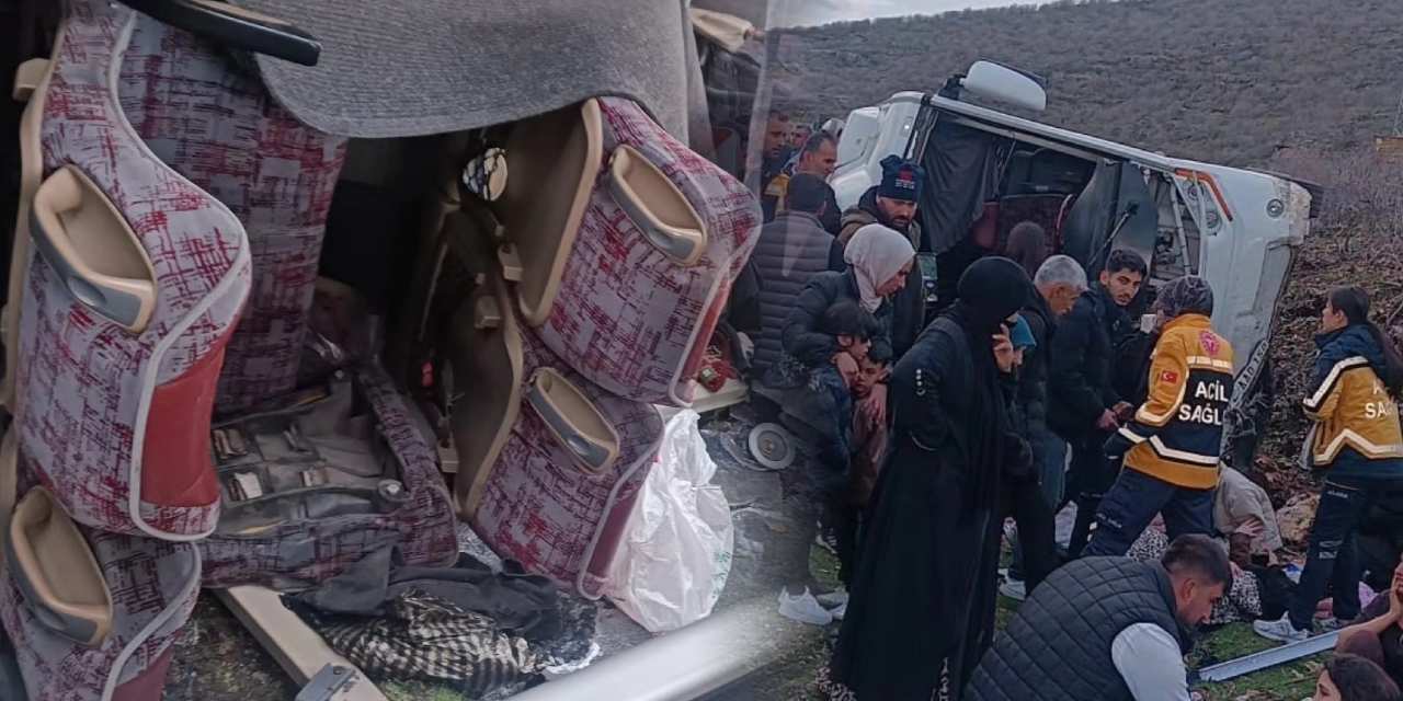 Mardin’de yolcu midibüsü devrildi! 13 kişi yaralandı