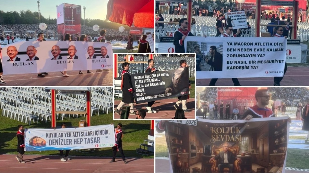 ODTÜ mezuniyeti 2026 pankartları gündem oldu! Dikkat çeken mesajlar öne çıktı!