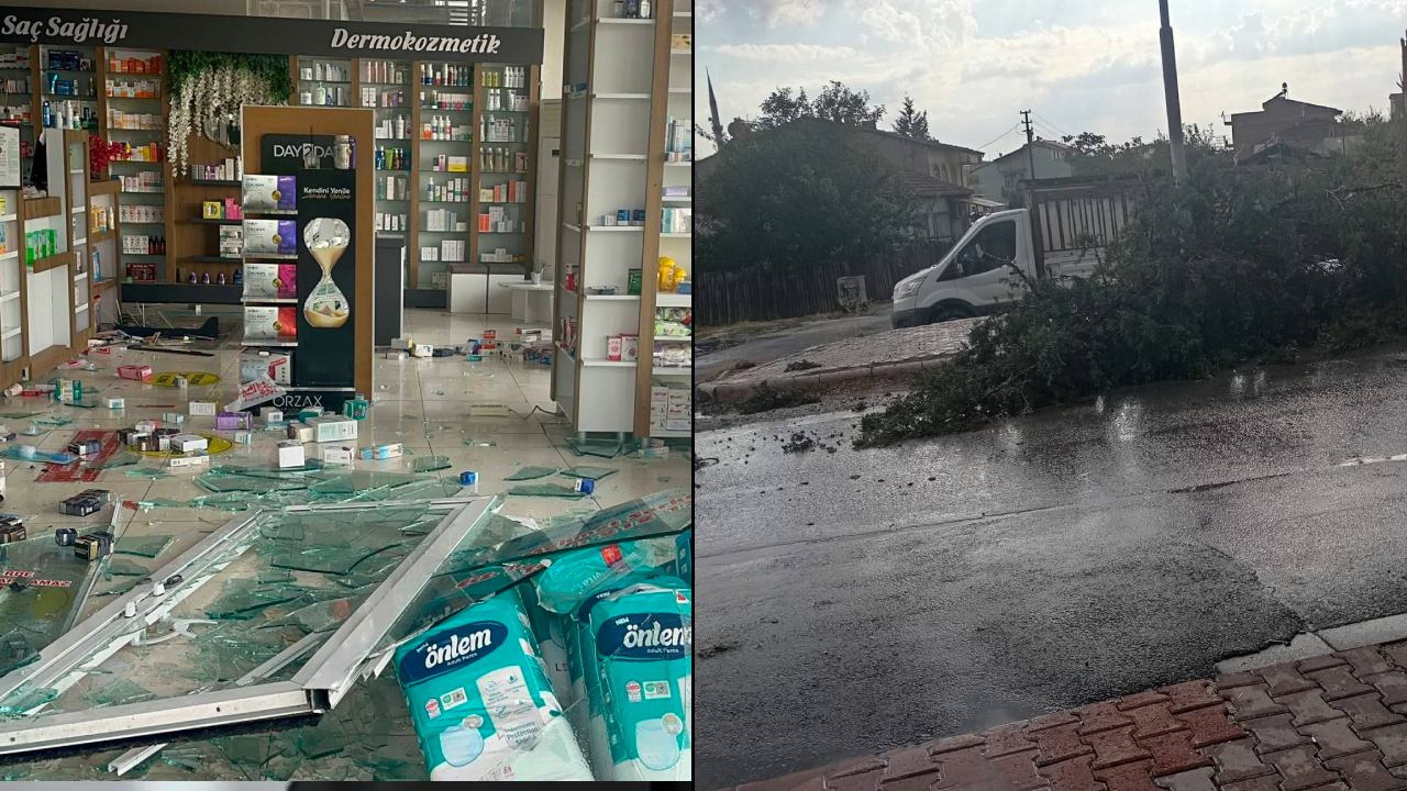 5 dakikalık fırtına dehşeti! Kent savaş alanına döndü!
