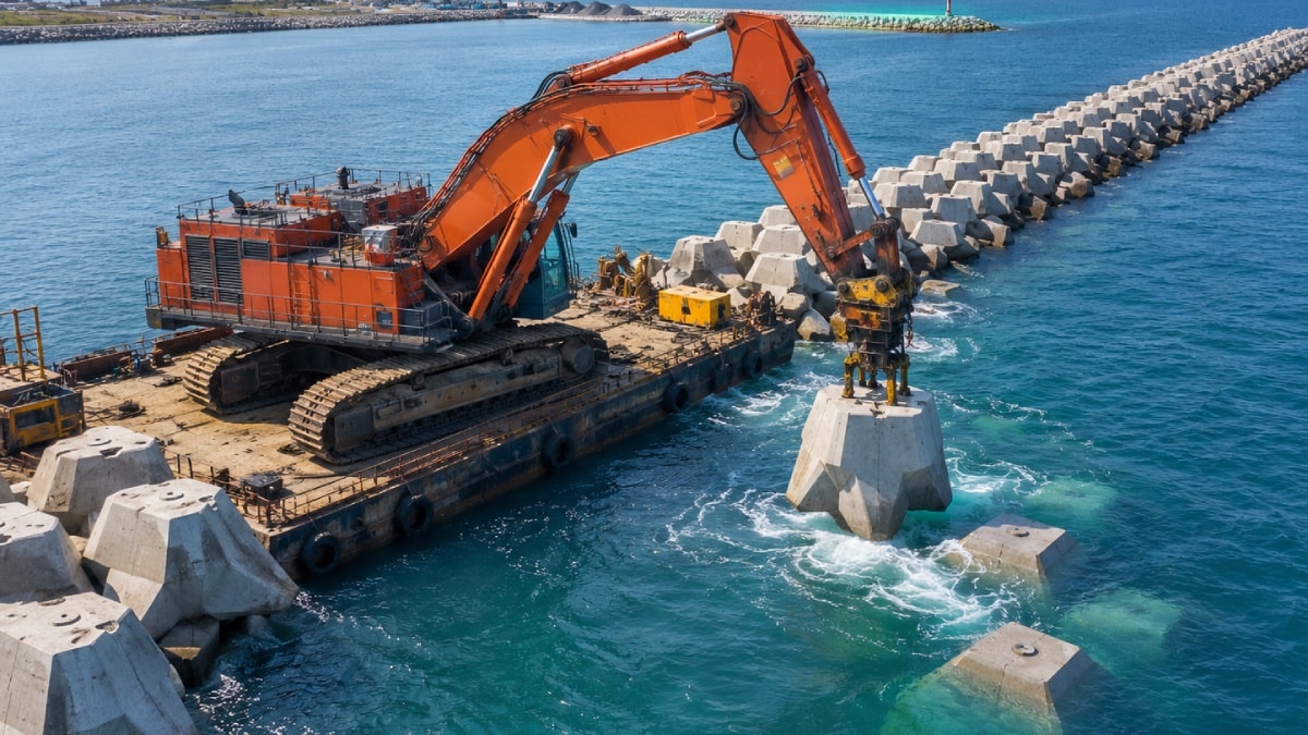 22 Tonluk Beton Bloklar Kıyıya Tek Tek Yerleştiriliyor!