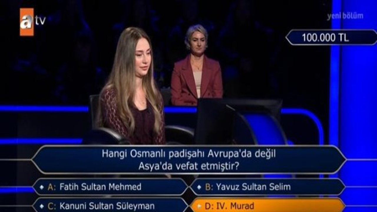 Milyoner’de 100 Bin TL’lik Osmanlı Sorusu! İki Jokeri de Kullandı Ama Yanıldı!