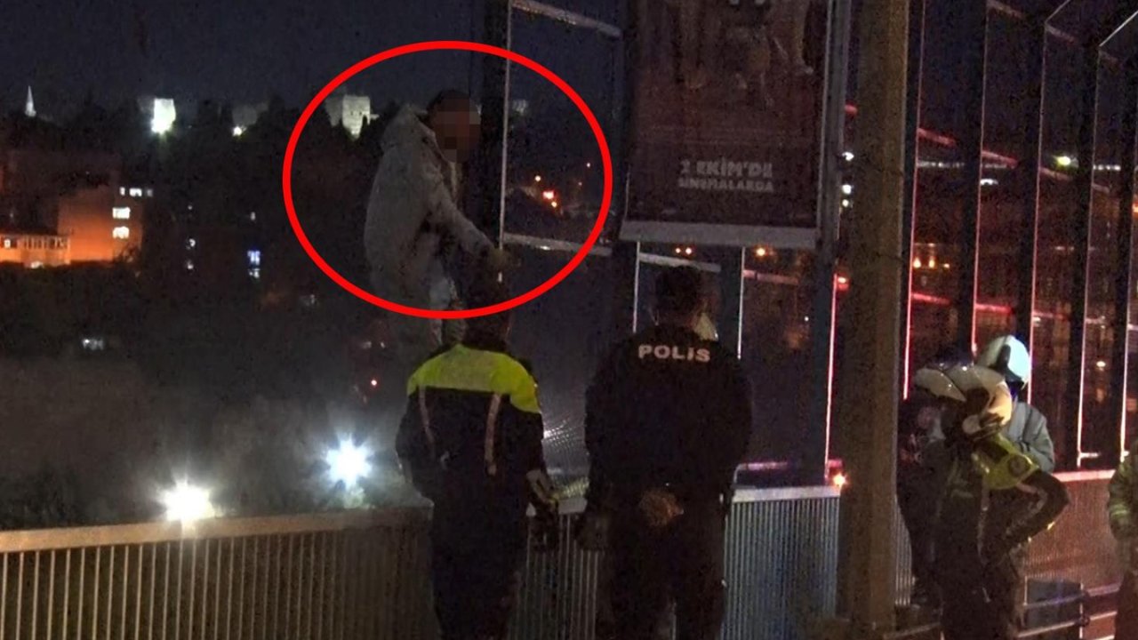Haliç Köprüsü'nde korku dolu intihar anları! Polis son anda ikna etti!