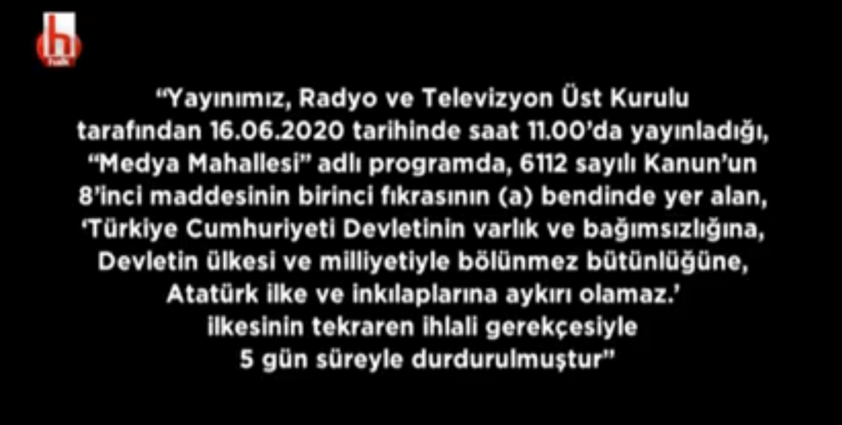 Halk TV beş gün yayın yapamayacak
