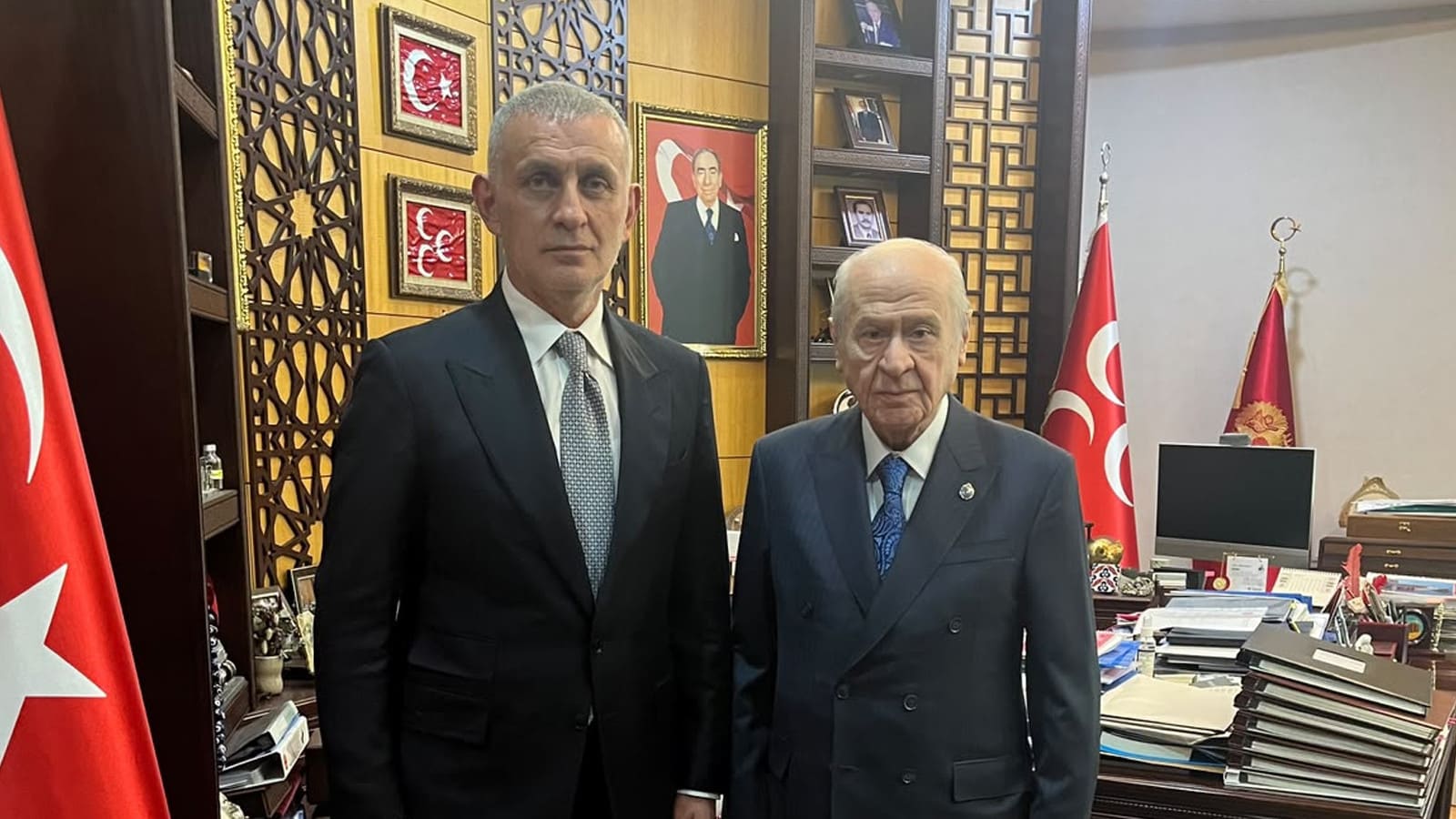 TFF Başkanı Hacıosmanoğlu, MHP Genel Başkanı Bahçeli'yi ziyaret etti