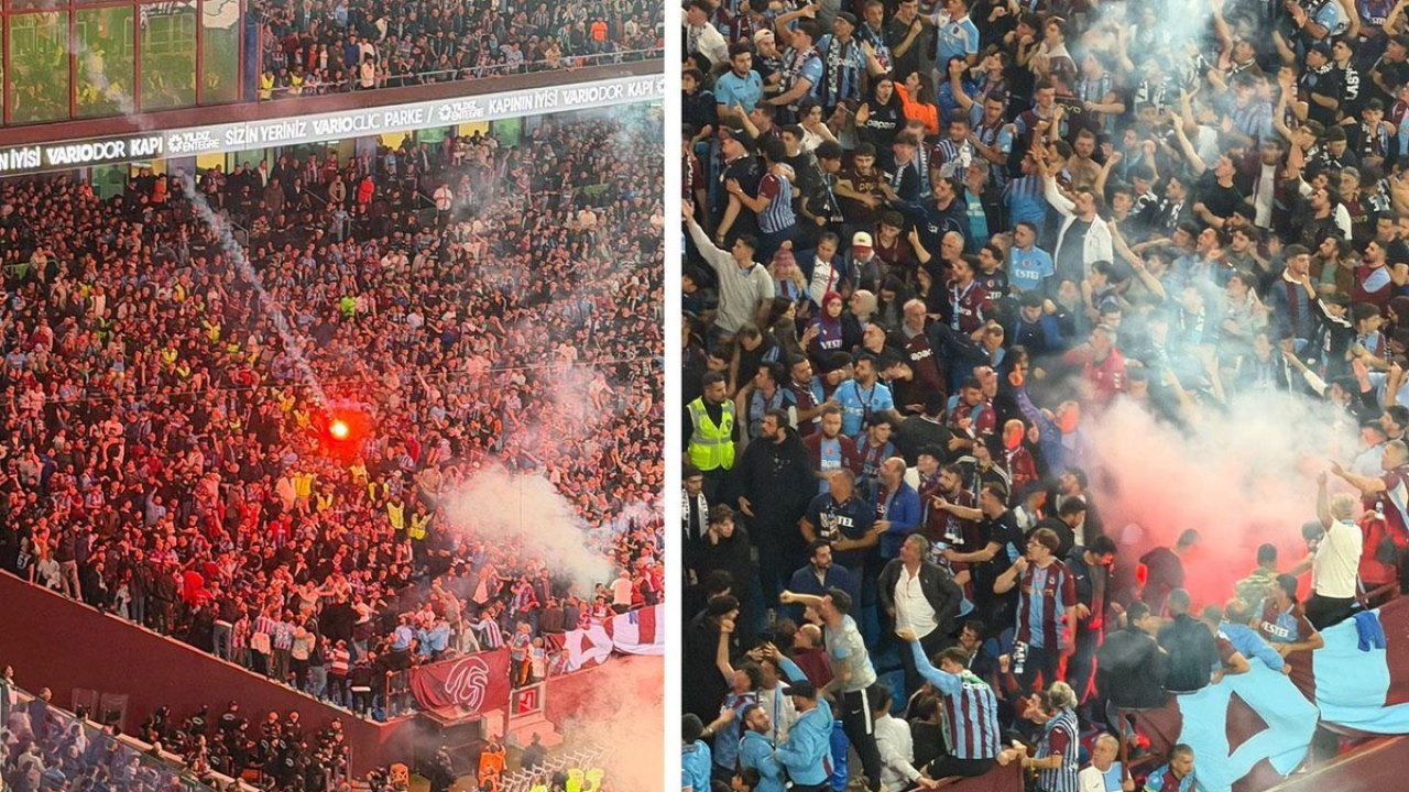 6 Yıl Sonra Deplasman Yasağı Kalktı, Trabzon'da Olay Çıktı! Tribünlere Meşale Atıldı!