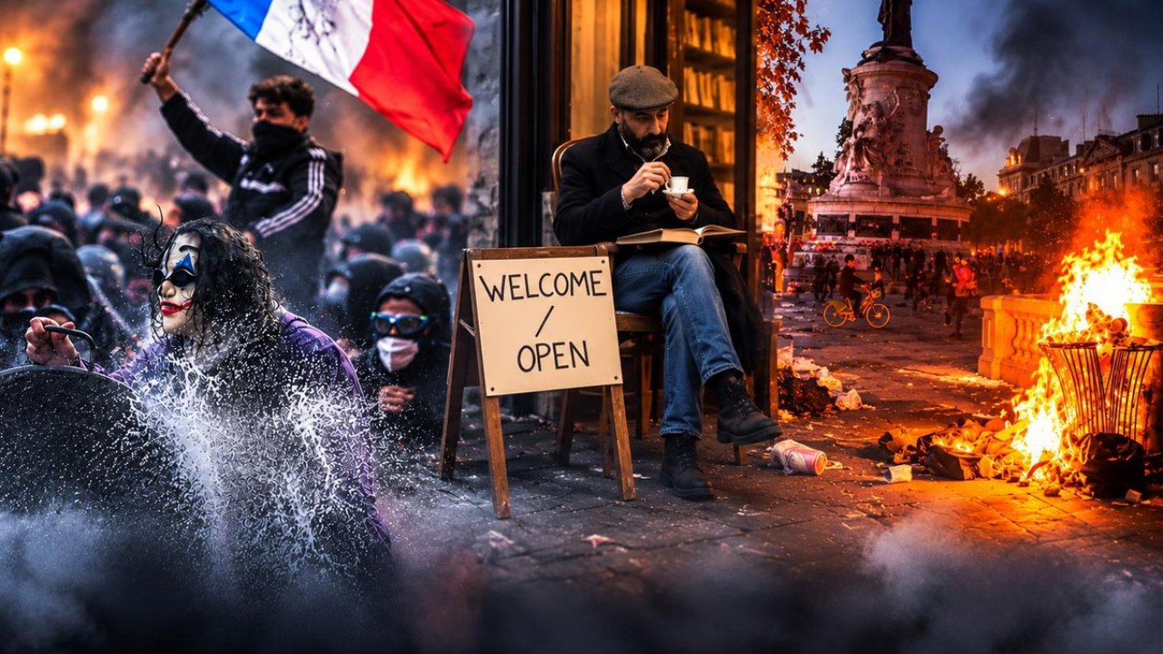 Fransa’daki Protestolarda Dikkat Çeken Görüntü! Yağmalanmayan Tek Dükkan Oldu!