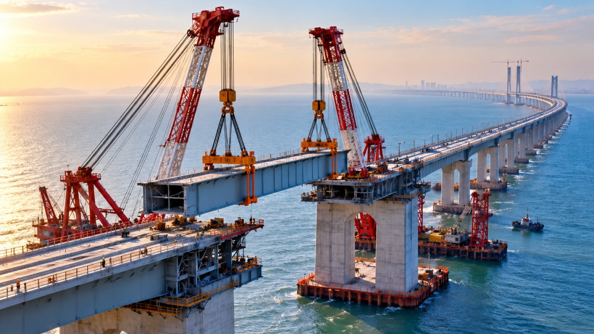 Denizin Ortasındaki Dev Köprü Bitmek Üzere! Trenler 350 Kilometre Hızla Geçecek!