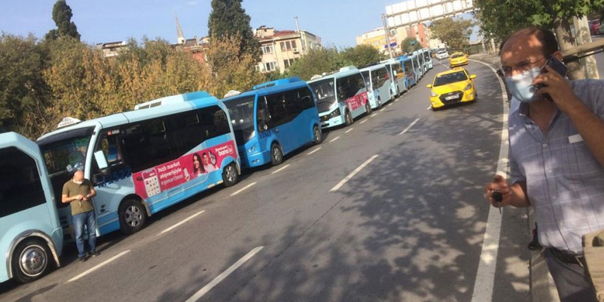 Taksiciler, faytonculardan sonra...Minibüsçüler kontak kapattı!