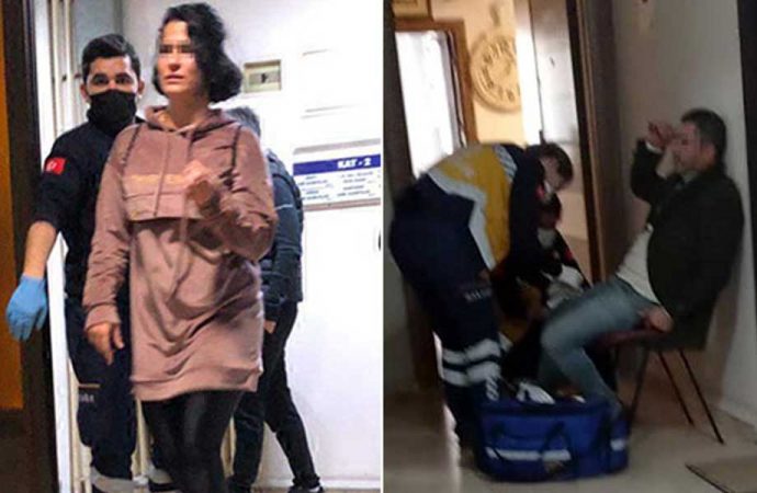 Eski sevgilisine saldıran erkek, sonrasında kendisini bacağından bıçakladı