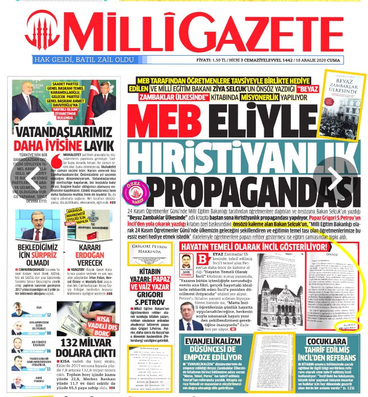 Saadet'in yayın organı Milli Gazete'den skandal Atatürk çıkışı! Ata'nın sevdiği kitaba hakaret!
