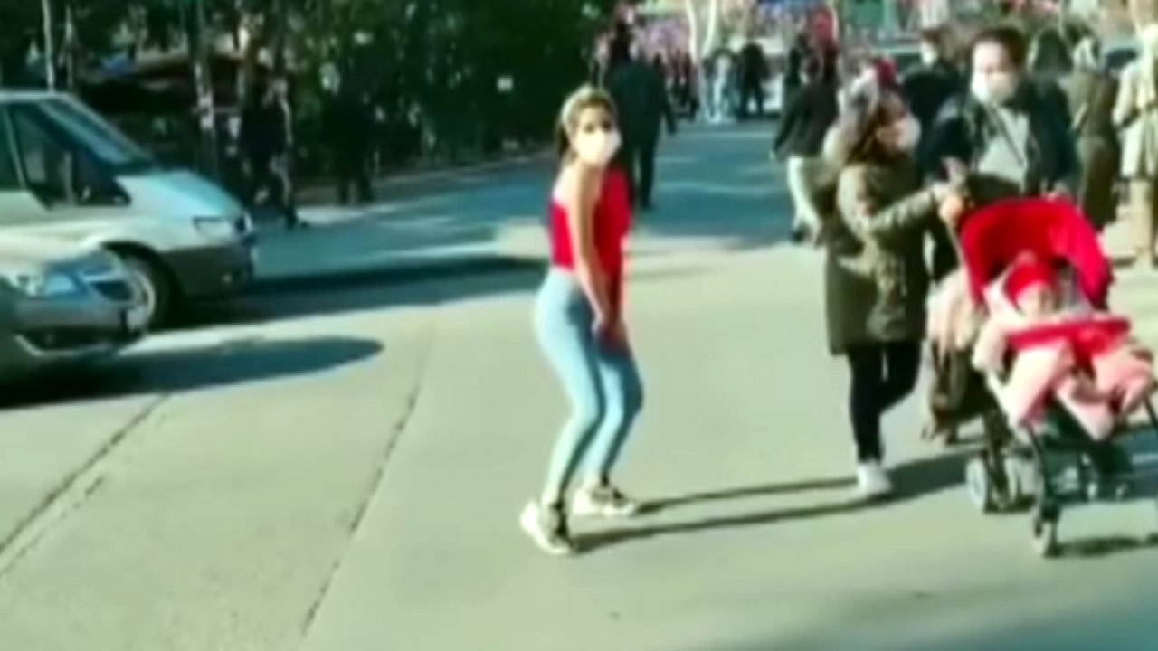 Kırmızı ışıkta Twerk dansı yaptı