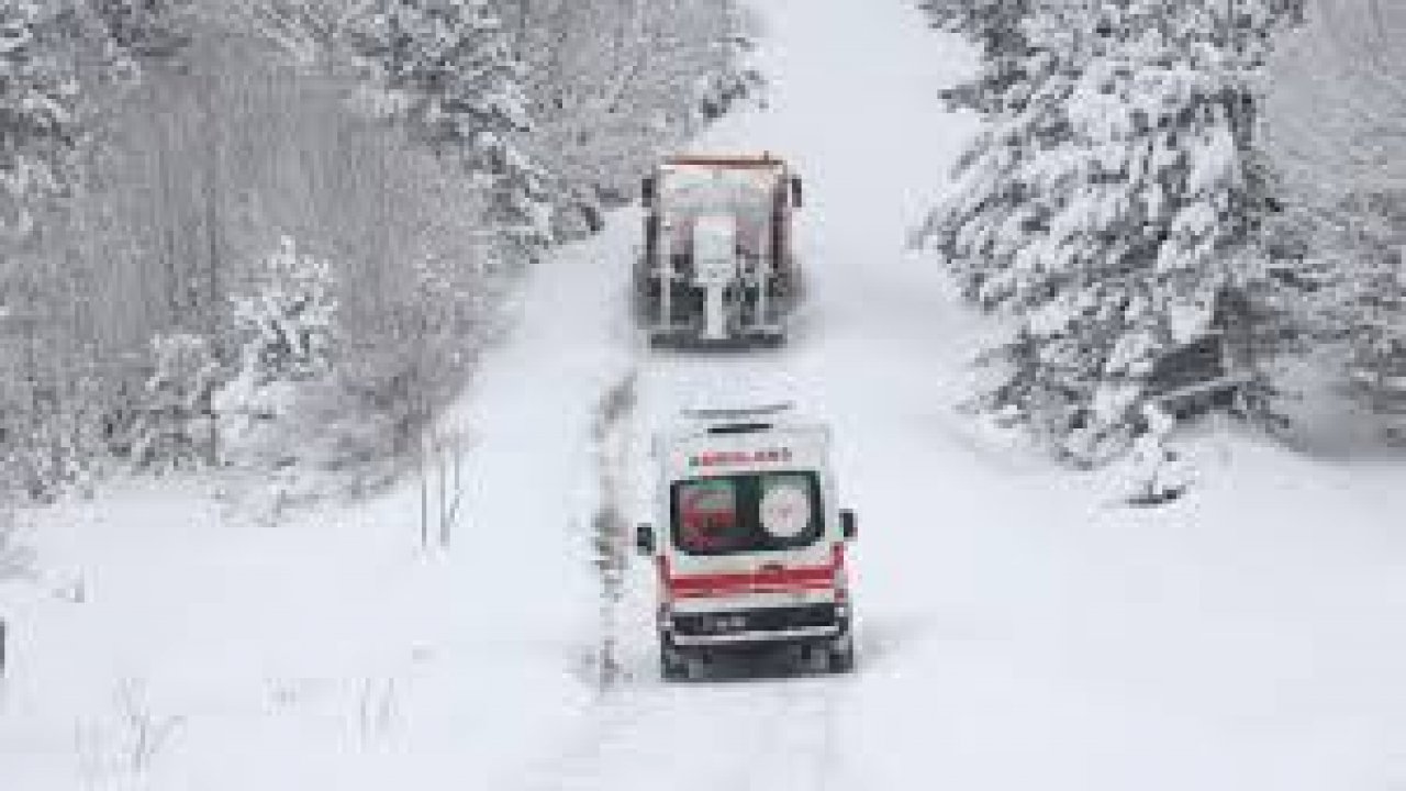 Yolu kardan kapanan köyde seferberlik