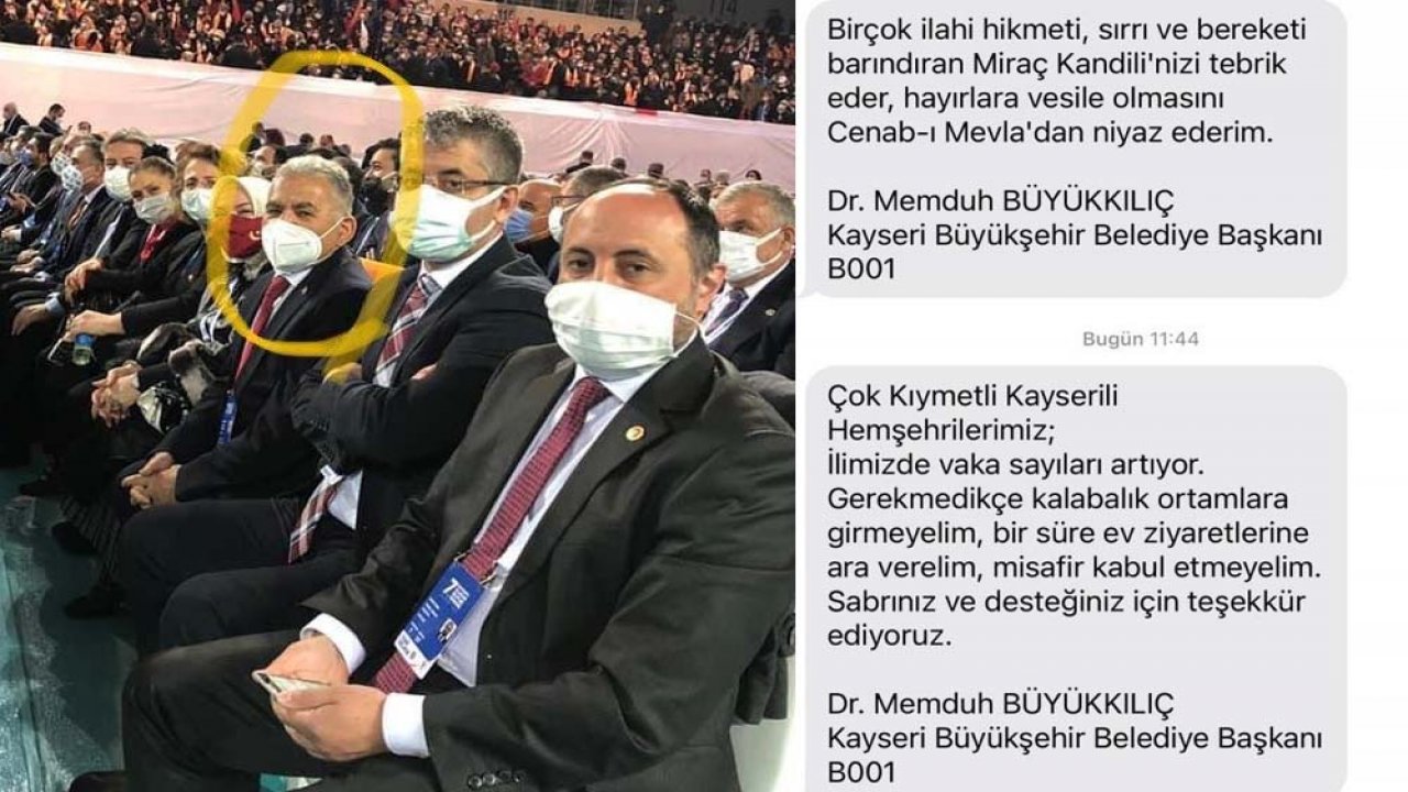 Vatandaşa ‘kalabalığa girmeyin’ mesajı gönderen belediye başkanı AKP kongresinde
