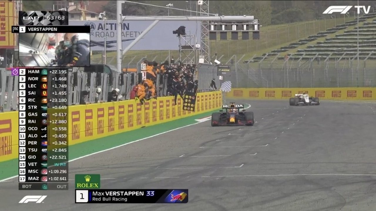 İmola'da kazanan Verstappen