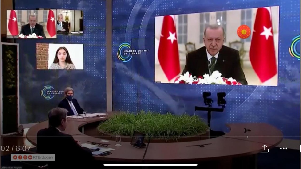 İklim Zirvesi sırasında Cumhurbaşkanı Erdoğan konuşurken Biden yoktu