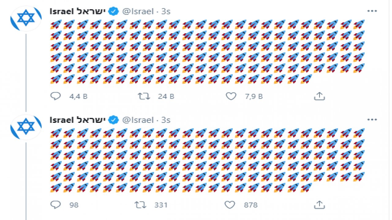 İsrail Twitter hesabından roketli paylaşım! Altındaki açıklama şok etti