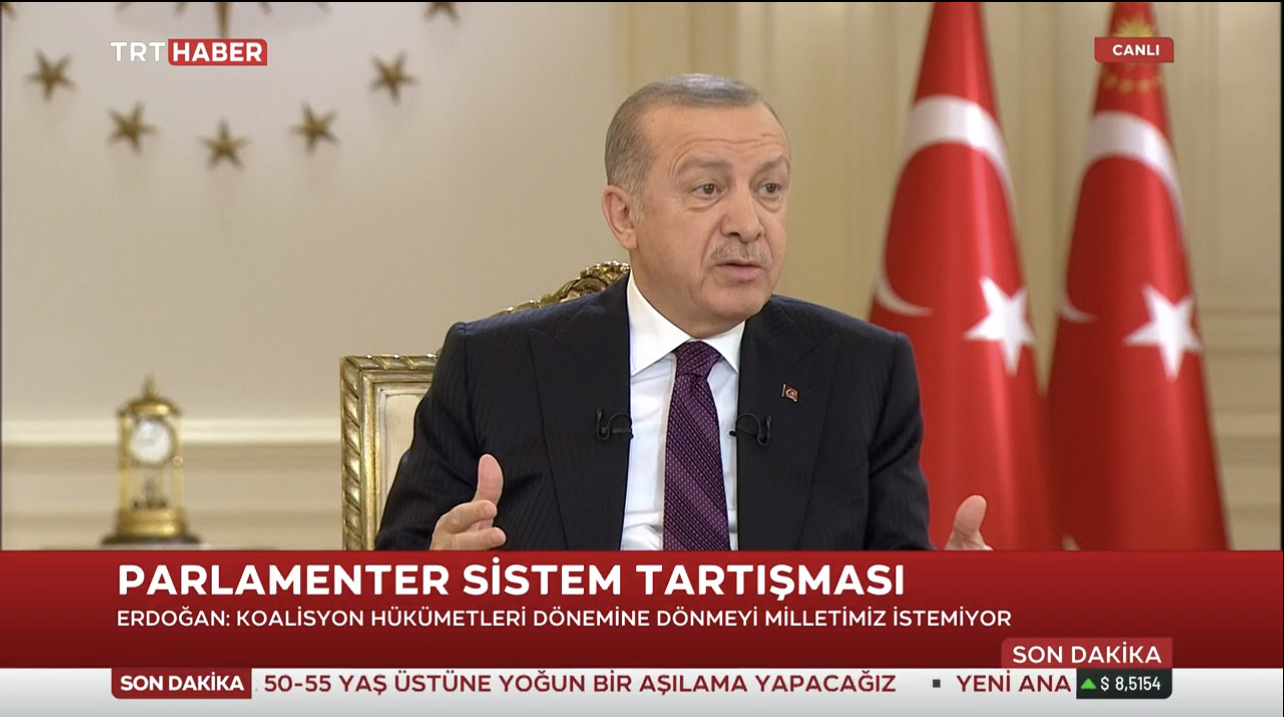 Cumhurbaşkanı Erdoğan TRT'de soruları yanıtladı. Parlamenter sistemin mazi oldu. 128 milyar nerede diye sorulu