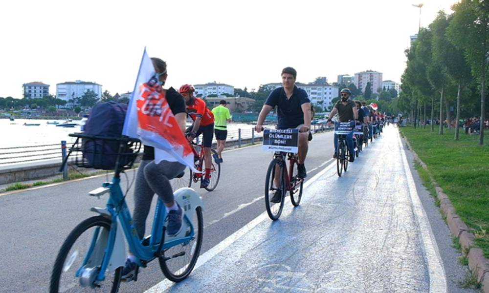 “Kaza değil cinayet!” diyen dostları Umut Gündüz için pedal çevirdiler