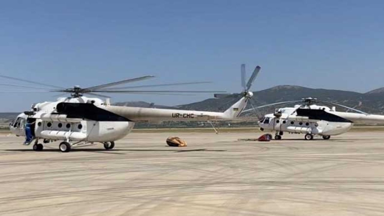 Ukrayna’dan gece kullanılmak üzere su kapasitesi yüksek 5 helikopter geldi