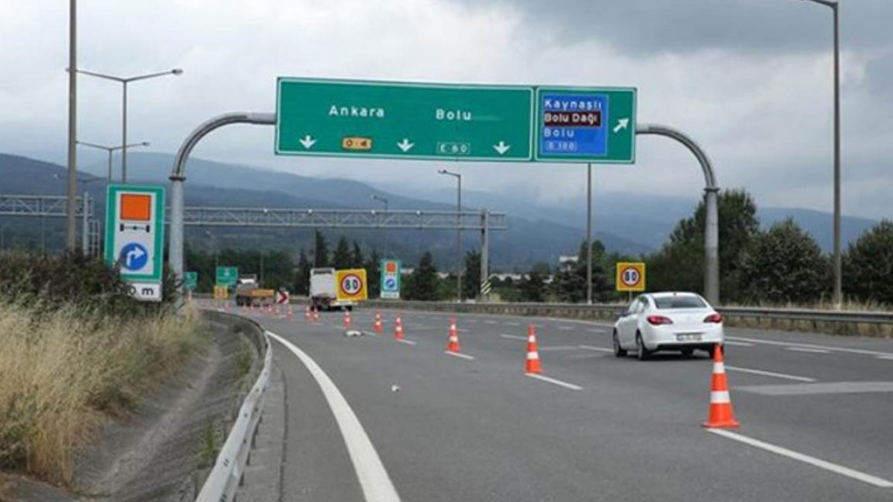 TEM’in Ankara yönü yol çalışması nedeniyle trafiğe kapatıldı