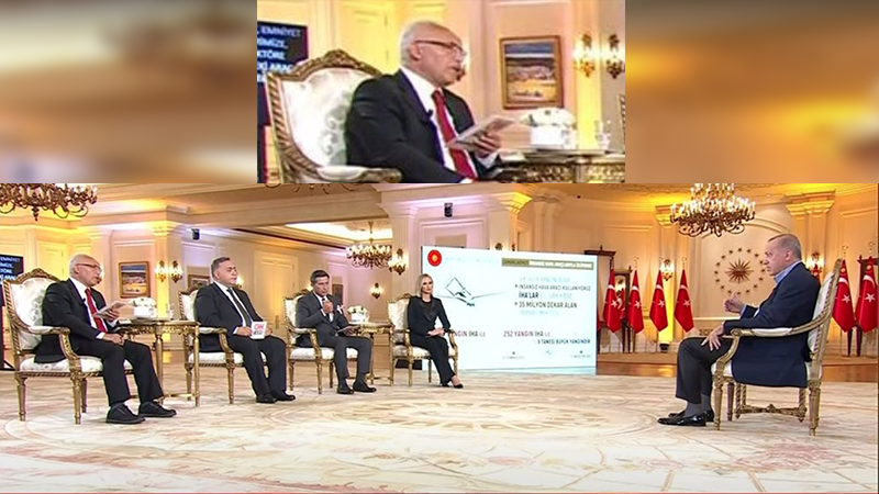 Yeni Şafak yazarı Öztürk: Erdoğan, Kanal D, CNN Türk canlı yayınında prompter değil, bilgi ekranı kullandı