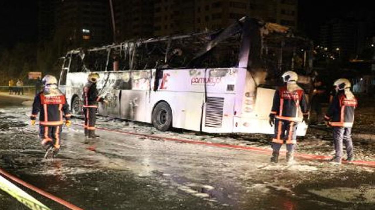 Ankara'da yolcu otobüsü yandı: 1 ölü, 20 yaralı
