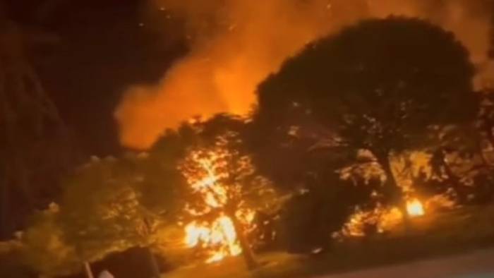 Sultangazi’de askeri sahaya yakın ormanlık alanda yangın
