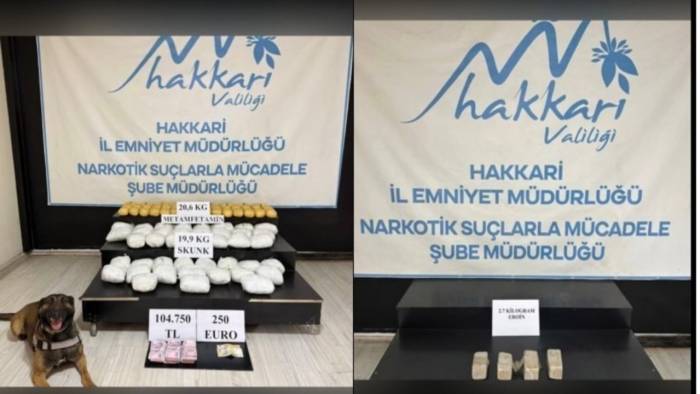 Hakkari’de uyuşturucu kaçakçılarına operasyon: 51 kilo madde ele geçirildi