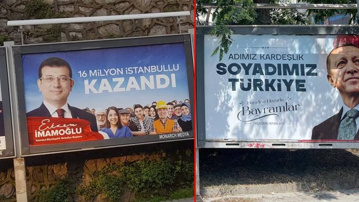 6 Yıl Sonra Erdoğan Afişleri İstanbul'da Yeniden: Ama Slogan Cezaevindeki CHP’li Başkandan!