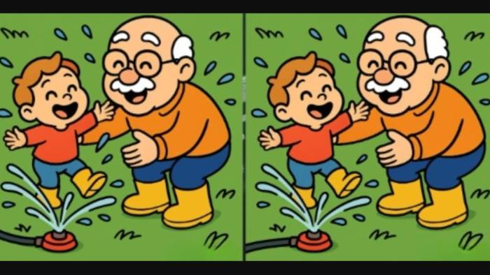 Torununu Fıskiye ile Oynatan İki Dede Arasındaki 3 Farkı Sadece Yüksek IQ Sahipleri Görebiliyor!