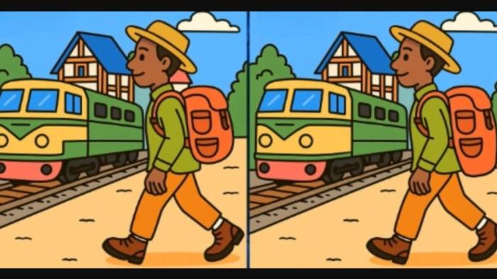 Tren Yoluna Yürüyen İki Yolcu Arasındaki 3 Farkı Yalnızca Gerçek Dahiler 17 Saniyede Görebiliyor