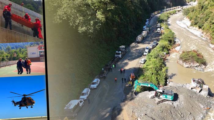 Rize’de felaket gecesi: Bungalovlar boşaltıldı, hastalar vinçle kurtarıldı
