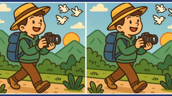 Zorlayıcı görsel test: Doğa fotoğrafı çeken iki adam arasındaki farkları siz görebilecek misiniz?