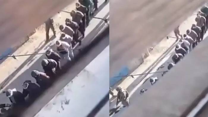 İsrail’den Bir Skandal Görüntü Daha: Filistinlilerin Gözleri ve Elleri Bağlandı!